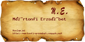 Mártonfi Erzsébet névjegykártya